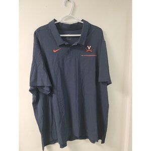 NIKE DRI-FIT Virginia Cavaliers UVA Men’s Large 3XL Polo Shirt Navy Blue  Orange